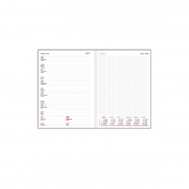 Darbo kalendorius  QUADRO   su spirale 142x205mm, mėlynos spalvos