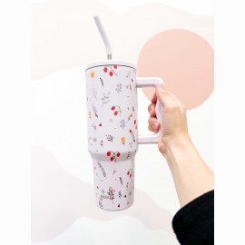 Gertuvė su šiaudeliu (1200 ml) - Žemuogės