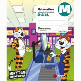 Formulių sąsiuvinis pradinukams, matematika. 14 l. Langeliais A5 U86A414