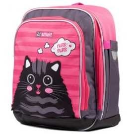 Kuprinė SMART H-55 Katės taisyklės, rožinė/juoda