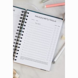 Laimės darbo knyga su spirale  REMEMBER TO SMILE  2026