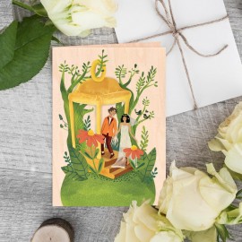 Ilgai ir laimingai, medinis atvirukas C6