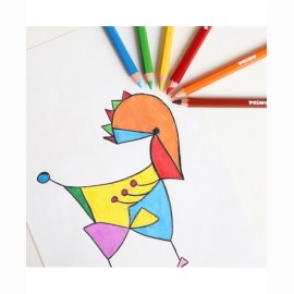 Spalvoti pieštukai PRIMO Jumbo, 12 spalvų