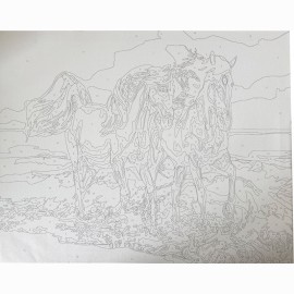 Tapyba pagal skaičius 40x50x1,5 ŽIRGAI 89659