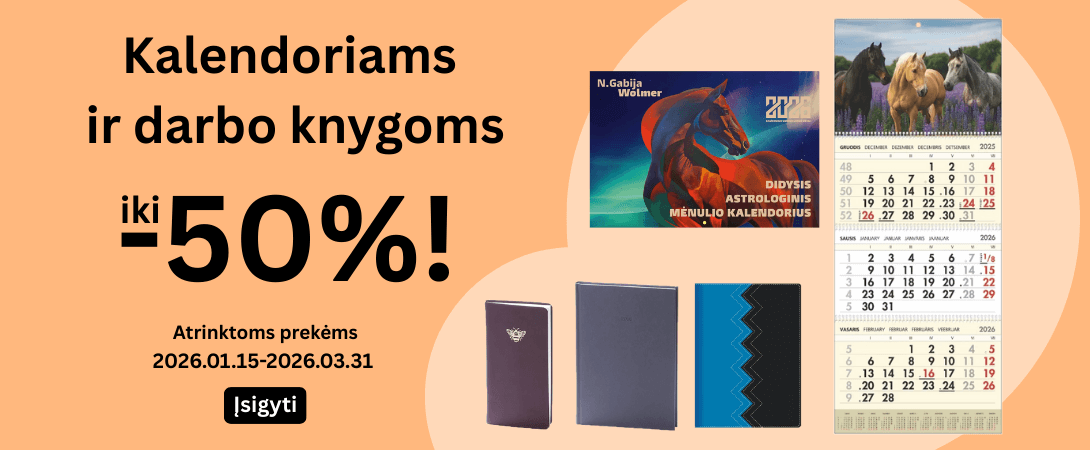 Kalendorių ir darbo knygų išpardavimas| 01.15-01.19