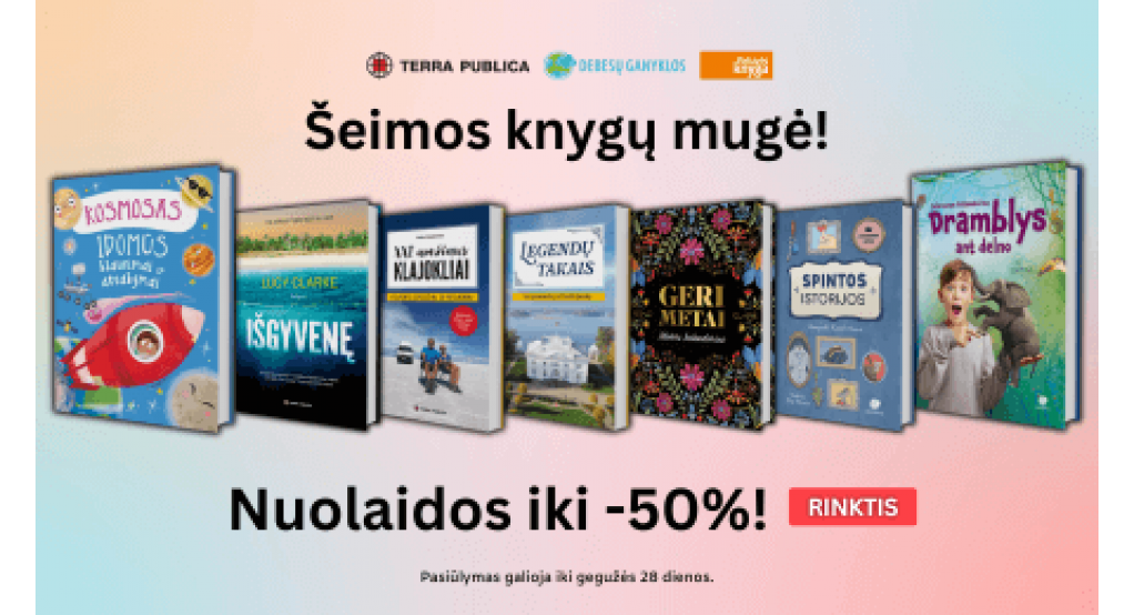  Šeimos knygų mugė! Leidyklos „TERRA PUBLICA“ knygų išpardavimas iki -50%!