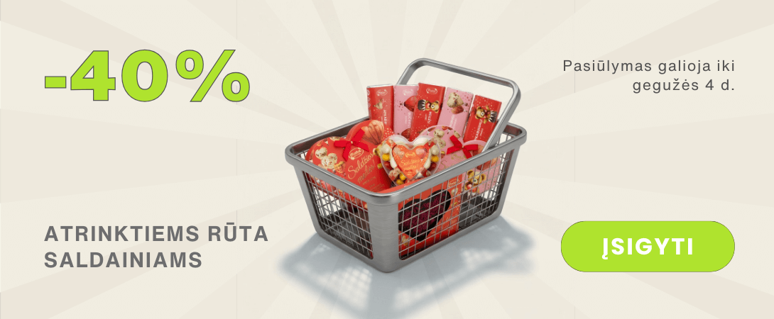 Šventinių „RŪTA“ saldumynų išpardavimas. Atrinktiems skanėstams -40%!