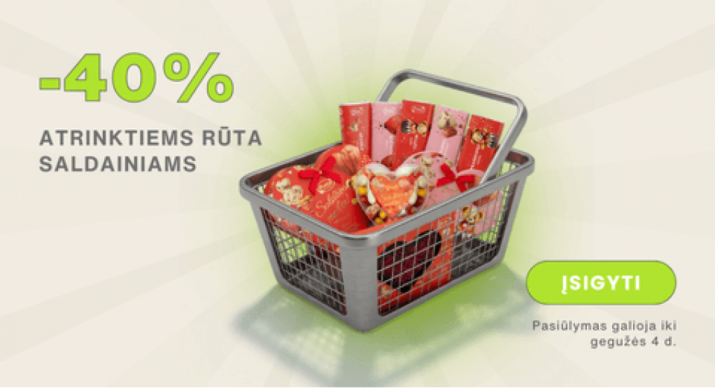 Šventinių „RŪTA“ saldumynų išpardavimas. Atrinktiems skanėstams -40%!