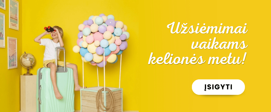 Užsiėmimai vaikams kelionės metu