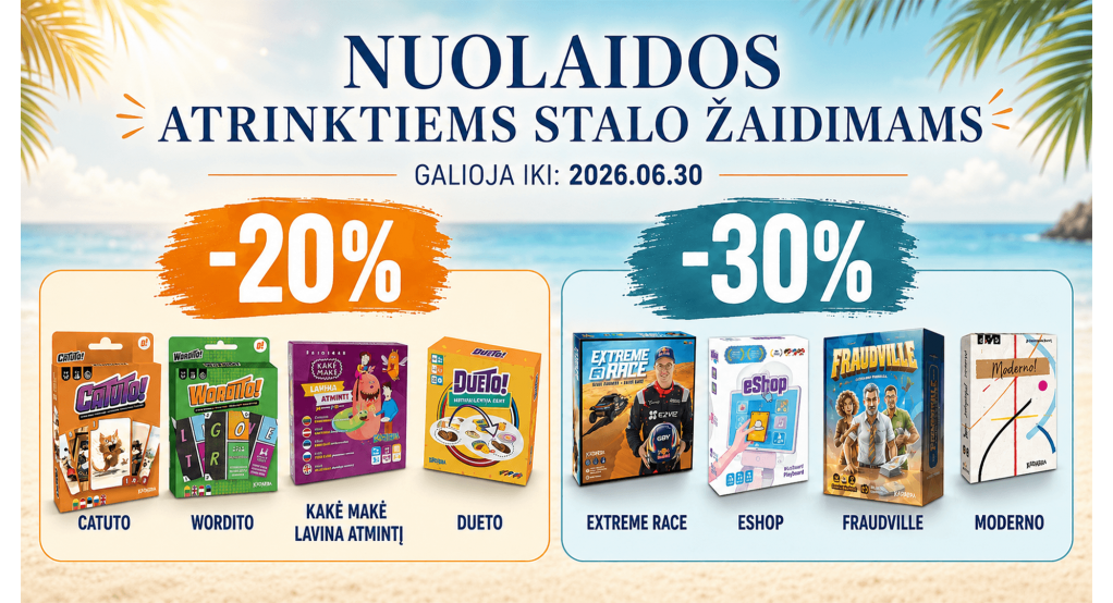 Nuolaidos atrinktiems stalo žaidimams