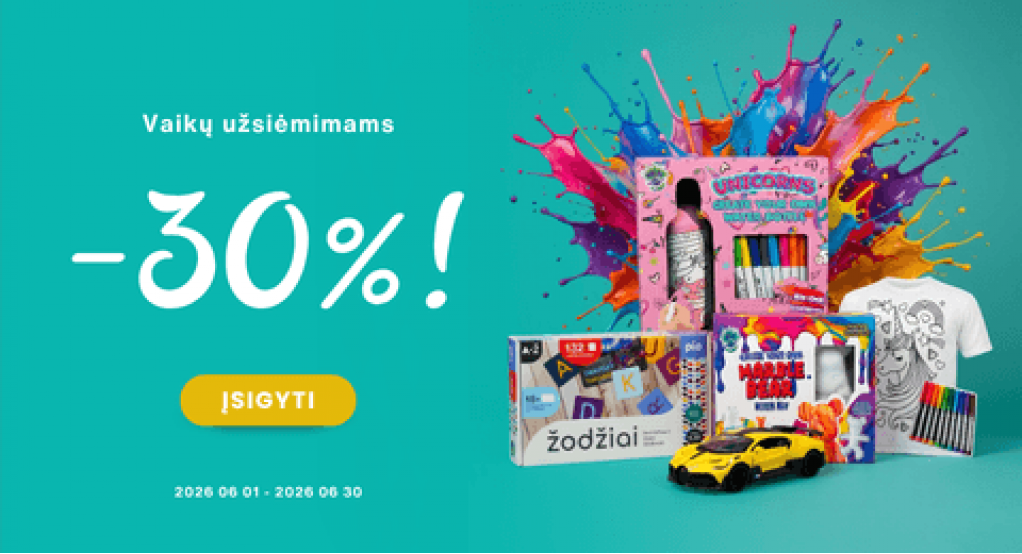 -30% VAIKŲ VASAROS užsiėmimams!