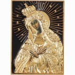 Magnetas Aušros vartų Švenčiausiosios Mergelės Marijos paveikslas, 35 x 50 mm, pagamintas iš metalo