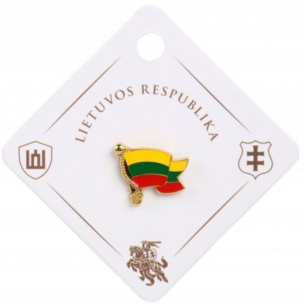 Ženkliukas Lietuvos vėliava,
21 x 19 mm, pagamintas iš metalo Ženkliukas Lietuvos vėliava,
21 x 19 mm, pagamintas iš metalo