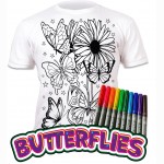 Marškinėliai su flomasteriais, Drugeliai, 5-6