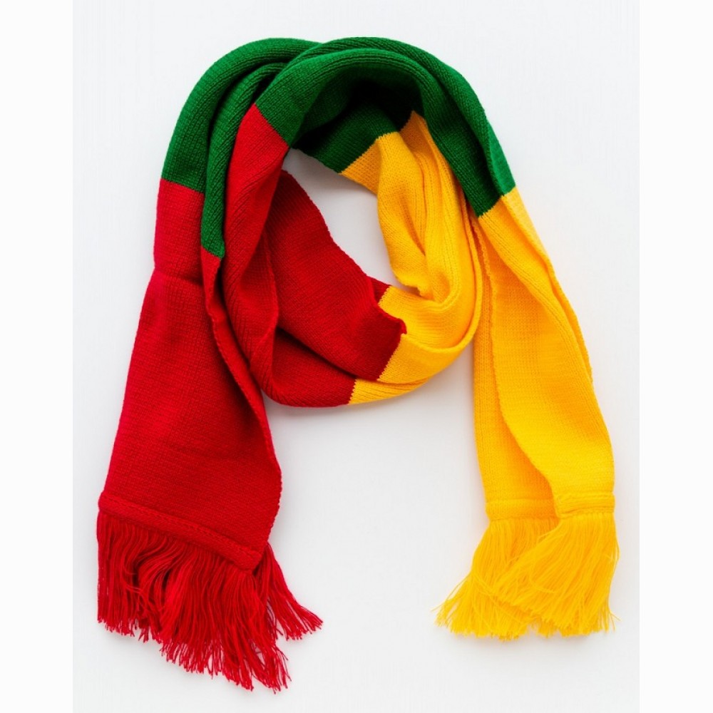 Tautinių spalvų šalikas su kutais