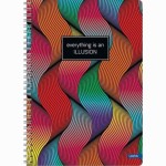 Sąsiuvinis su spirale A5 100lap 70g lin ILLUSION