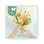 Jubiliejaus puokštė,  pop. kvadratinis atvirukas + 2 drugeliai