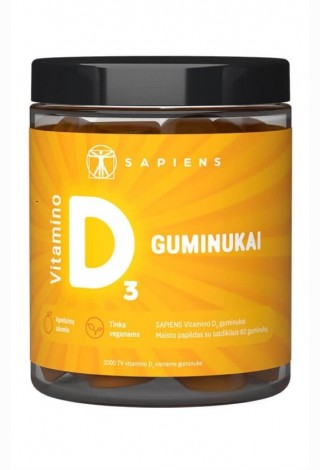 Vitamino D guminukai, 60 gum