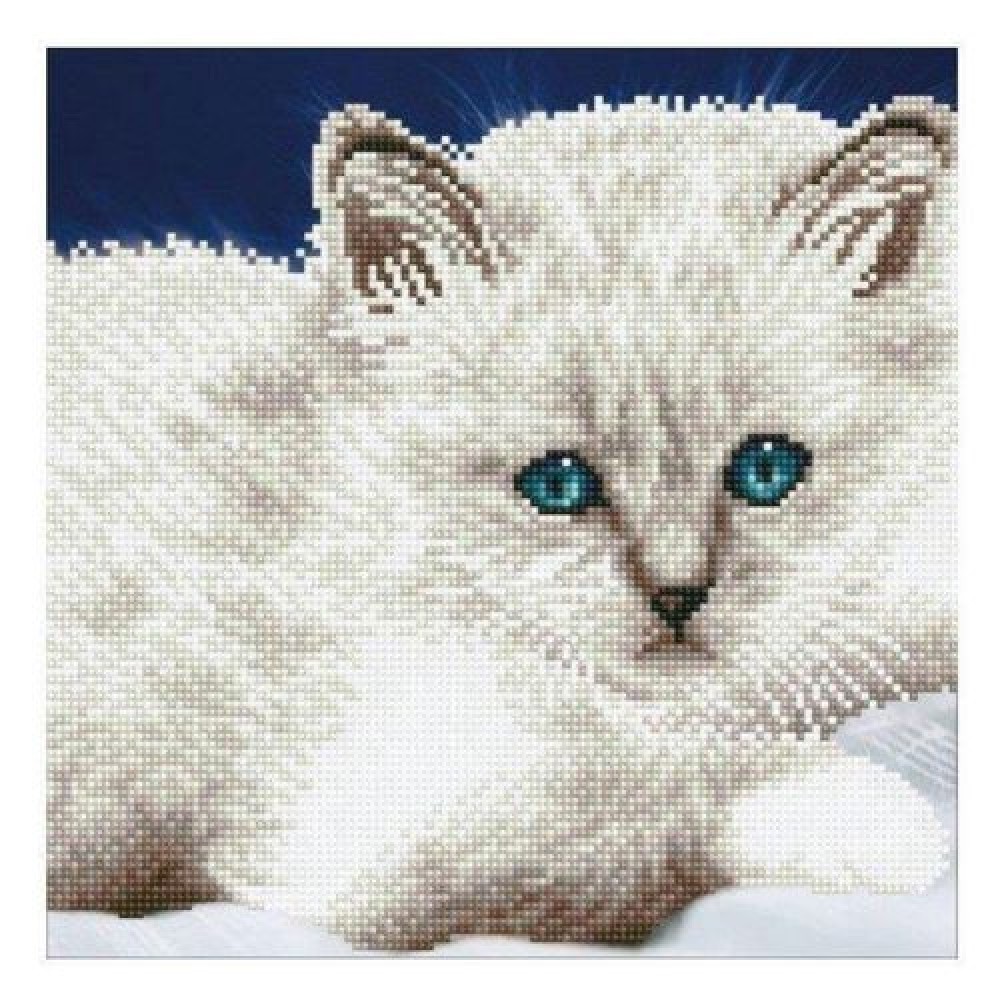 Deimantinė mozaika WHITE CAT 32x40 Deimantinė mozaika WHITE CAT 32x40