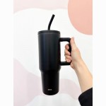 Gertuvė su šiaudeliu (1200 ml) - Juoda