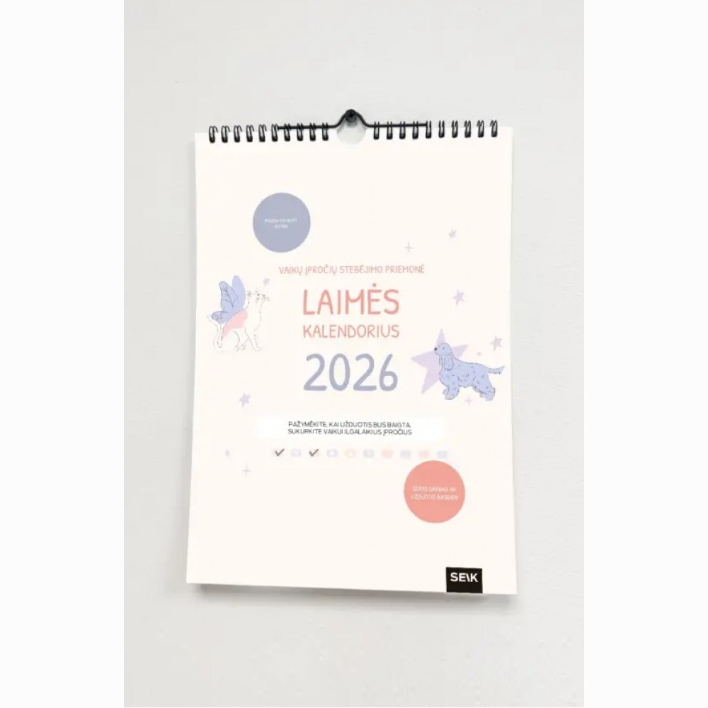 Sieninis laimės kalendorius 2026 - VAIKŲ ĮPROČIAI