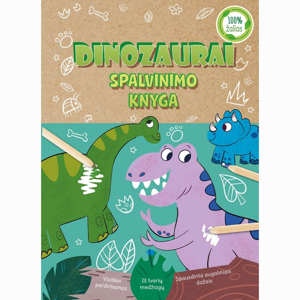 Dinozaurai. Spalvinimo knyga