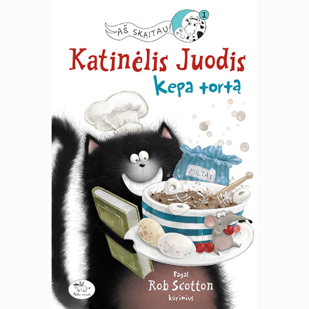 Katinėlis Juodis kepa tortą