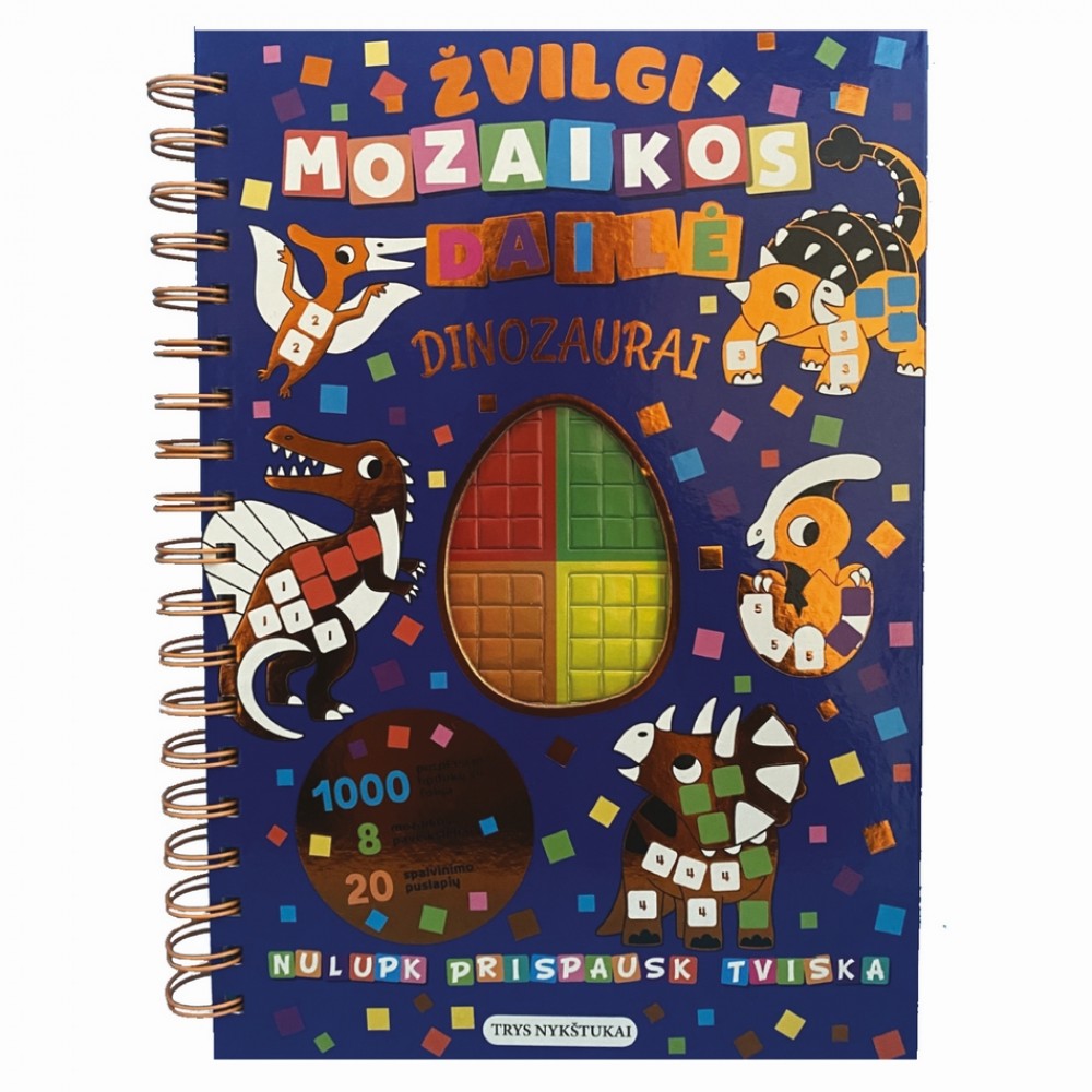 Žvilgi mozaikos dailė. Dinozaurai