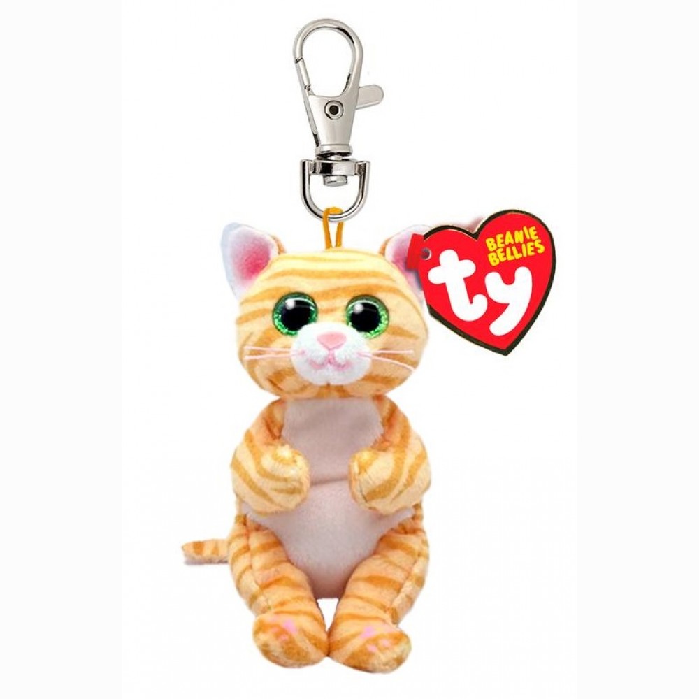 Pliušinis raktų pakabukas MANGO - gold cat clip