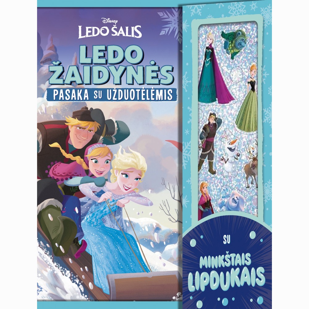 Ledo šalis. Ledo žaidynės. Pasaka su užduotėlėm ir iškiliais lipdukais