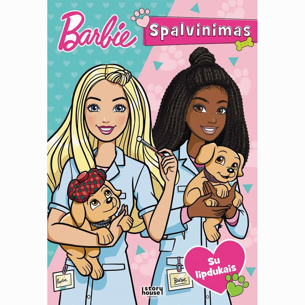 Barbie. Gyvūnėlių gydytoja. Spalvinimas su lipdukais