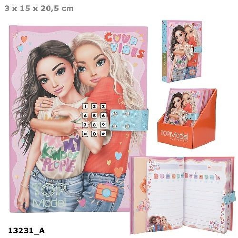 Top Model dienoraštis su elektroniniu kodu ir muzika