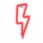 LED NEON dekoracija ŽAIBAS, raudona, 5V USB/3xAA
