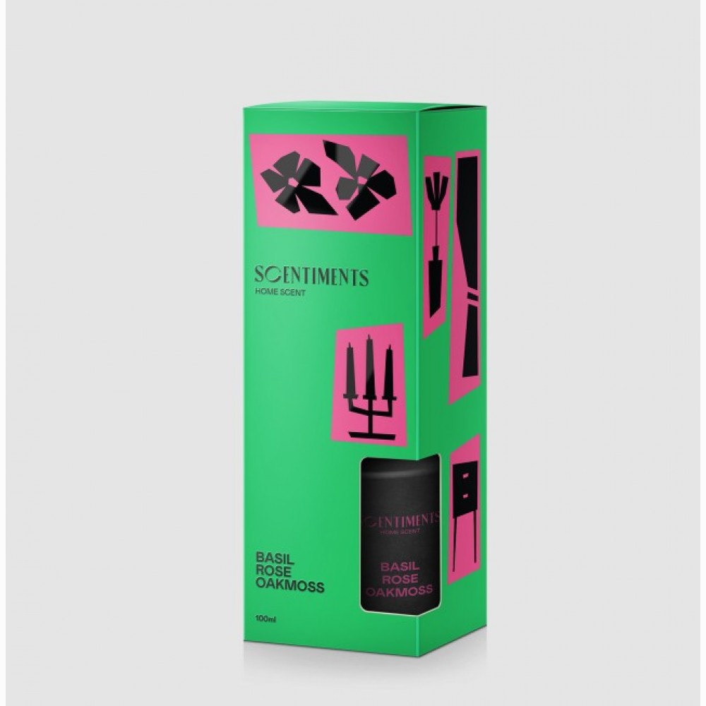 Namų kvapas SCENTIMENTS "Basil, Rose & Oakmoss", 100 ml