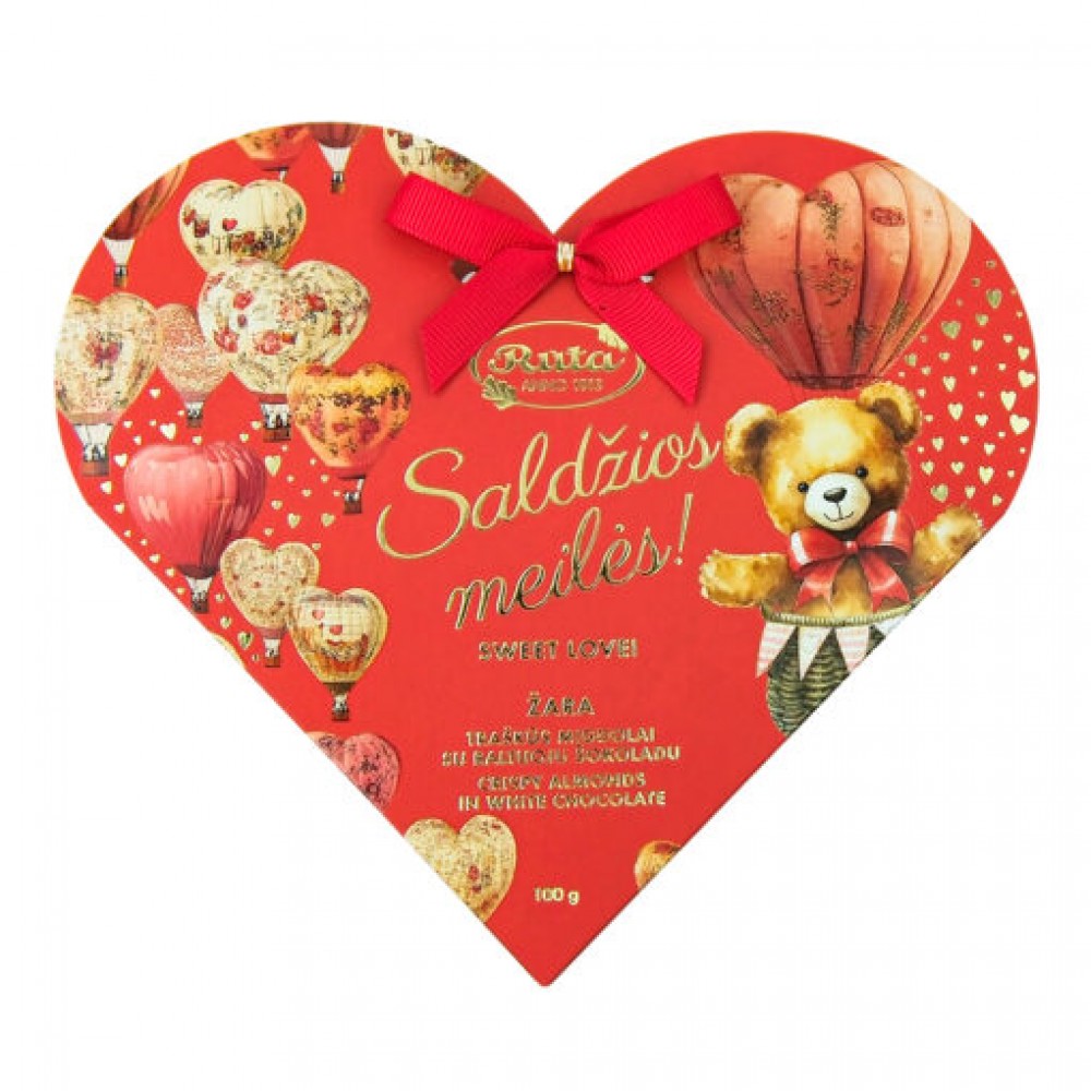 Traškūs migdolai su baltuoju šokoladu „Žara“. SALDŽIOS MEILĖS!, 100 g