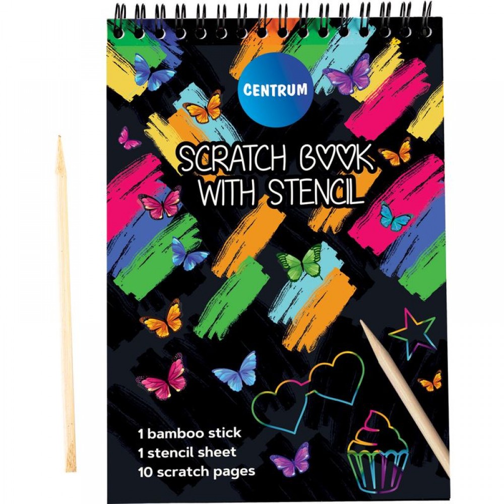 Eskizų sąsiuvinis 10.0x14.0cm su trafaretu 10 lapų.