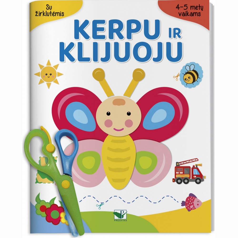 Kerpu ir klijuoju. 4-5 metų vaikams. Su žirklutėmis