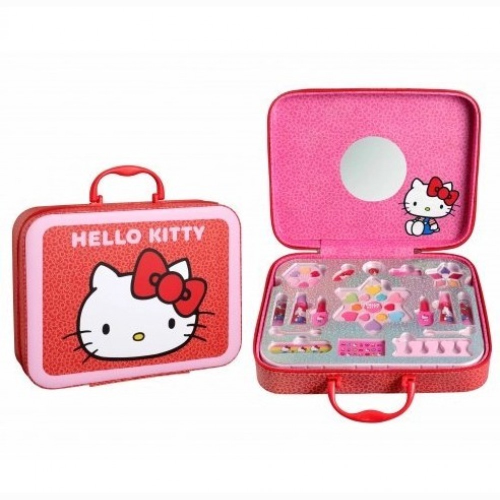 Hello Kitty Padded Makeup Case Katytės Kitės vaikiškas dovanų rinkinys