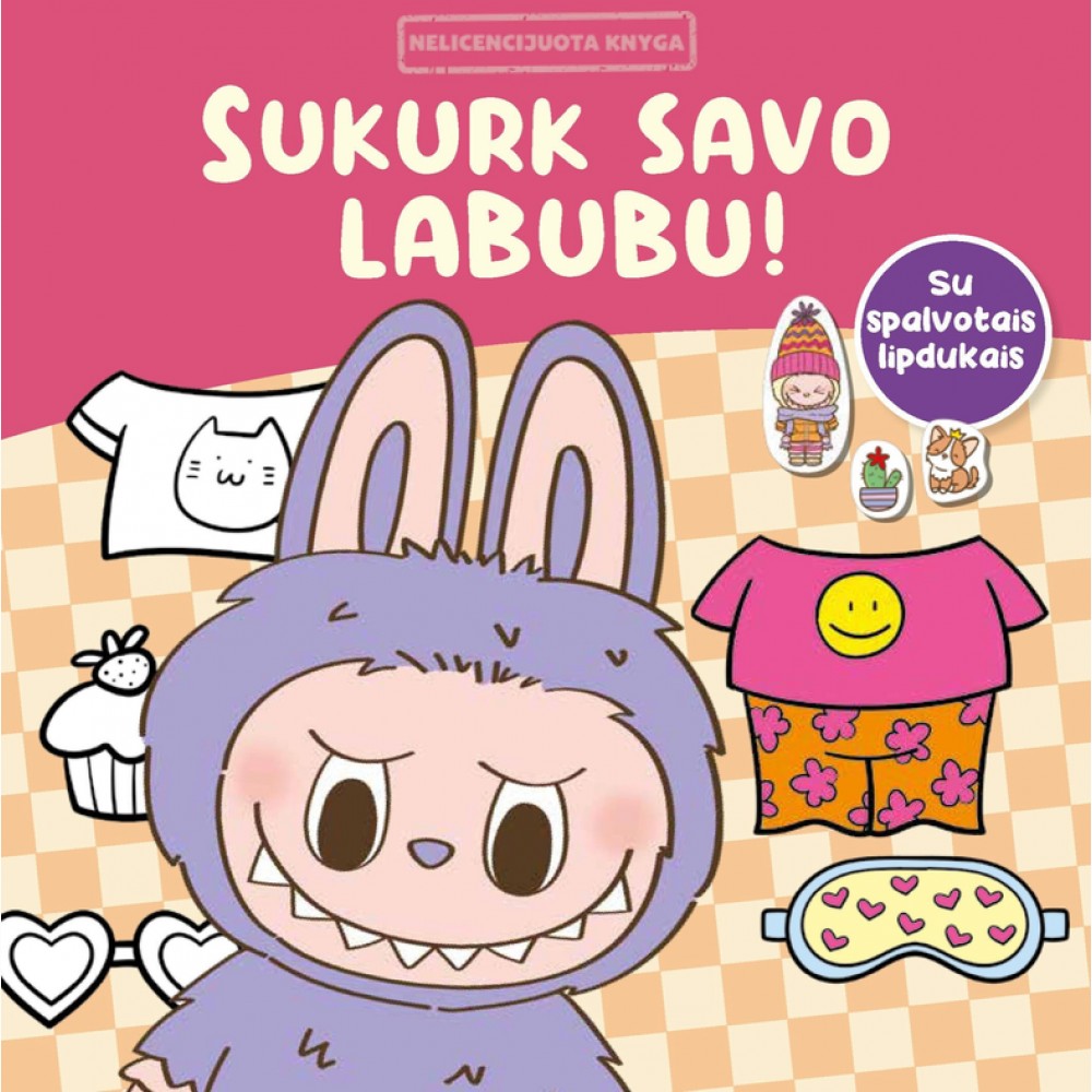 Sukurk savo Labubu. Su spalvotais lipdukais