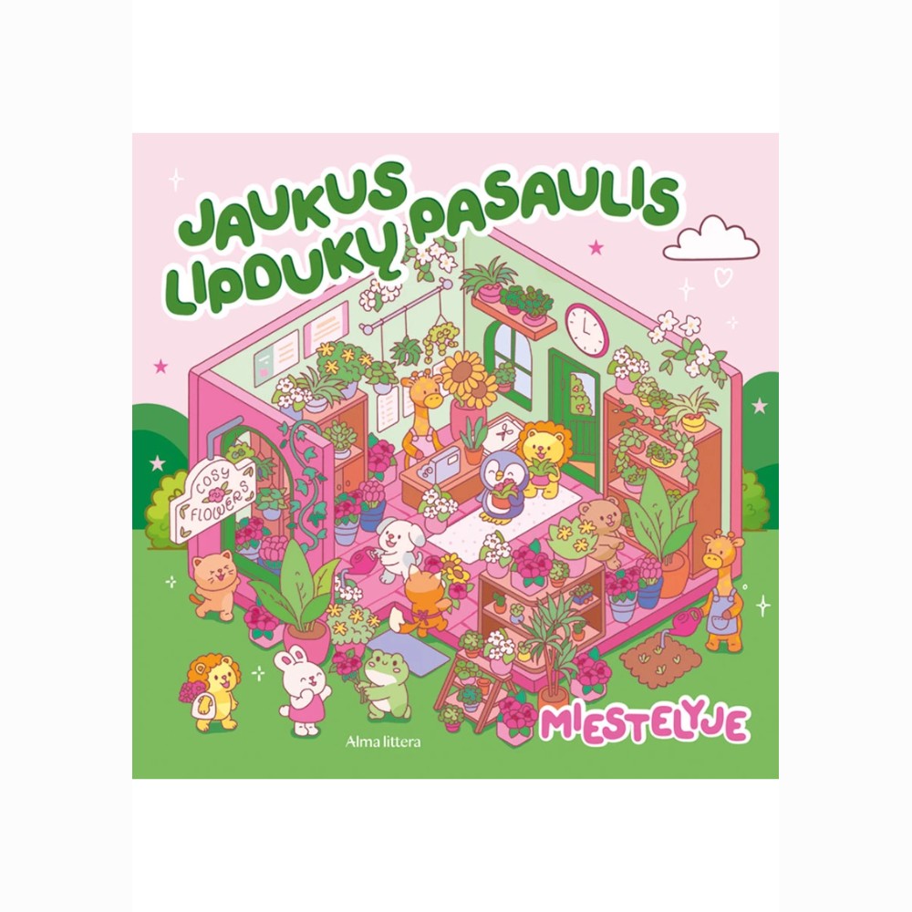 Jaukus lipdukų pasaulis. Miestelyje