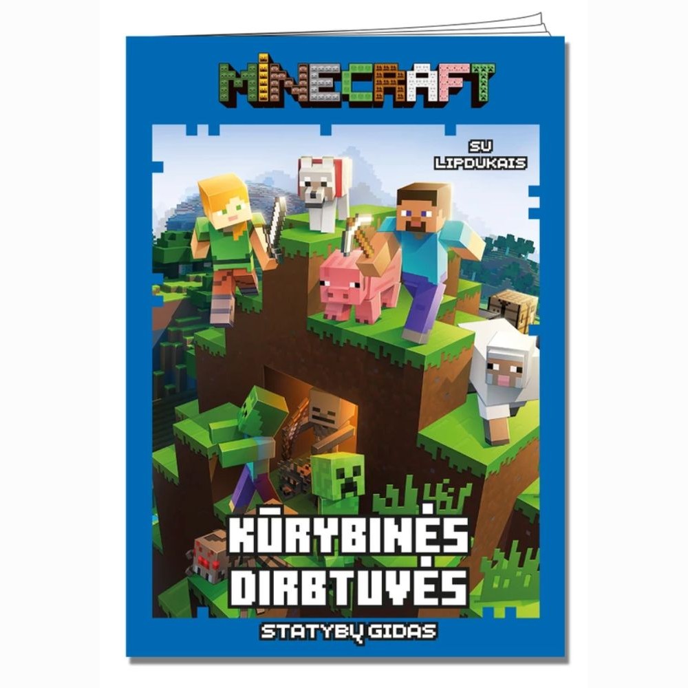 Minecraft Kūrybinės dirbtuvės. Užduotėlės su lipdukais