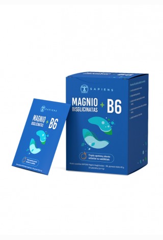 Magnio bisglicinatas + B6, 20 pak.
