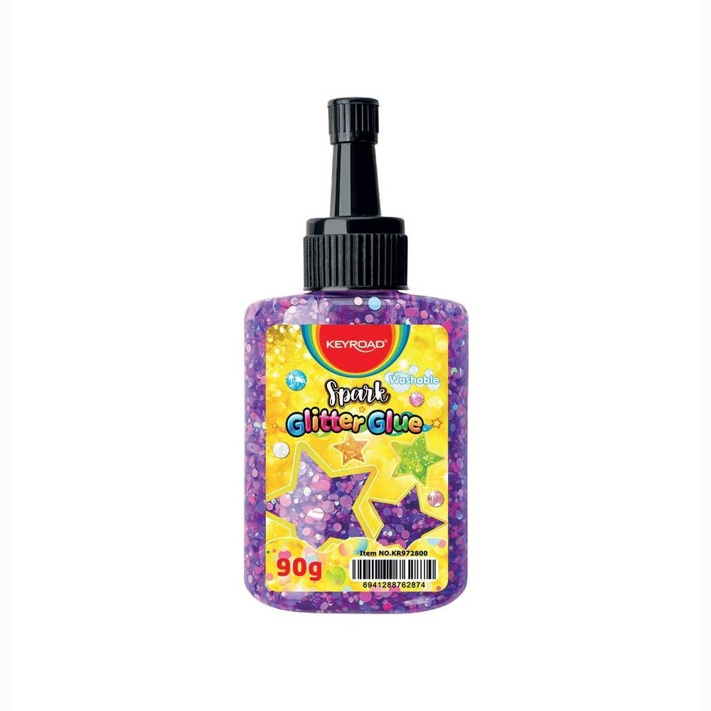 Skysti klijai Keyroad 90ml, su blizgučiais, įvairių spalvų