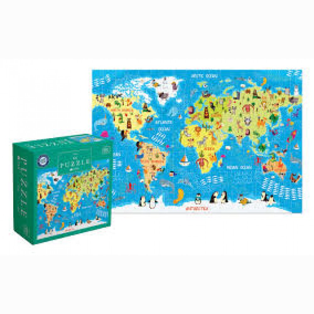 Dėlionė su lipdukais World Map, 250 dalių