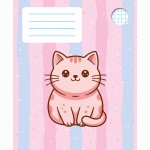 Sąsiuvinis Kačiukas Kawaii, langeliais, 12 l.
