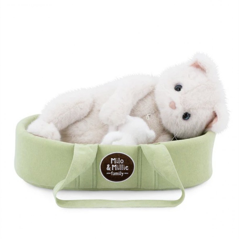 Pliušinis katinas Millie the White Cat, 40 cm