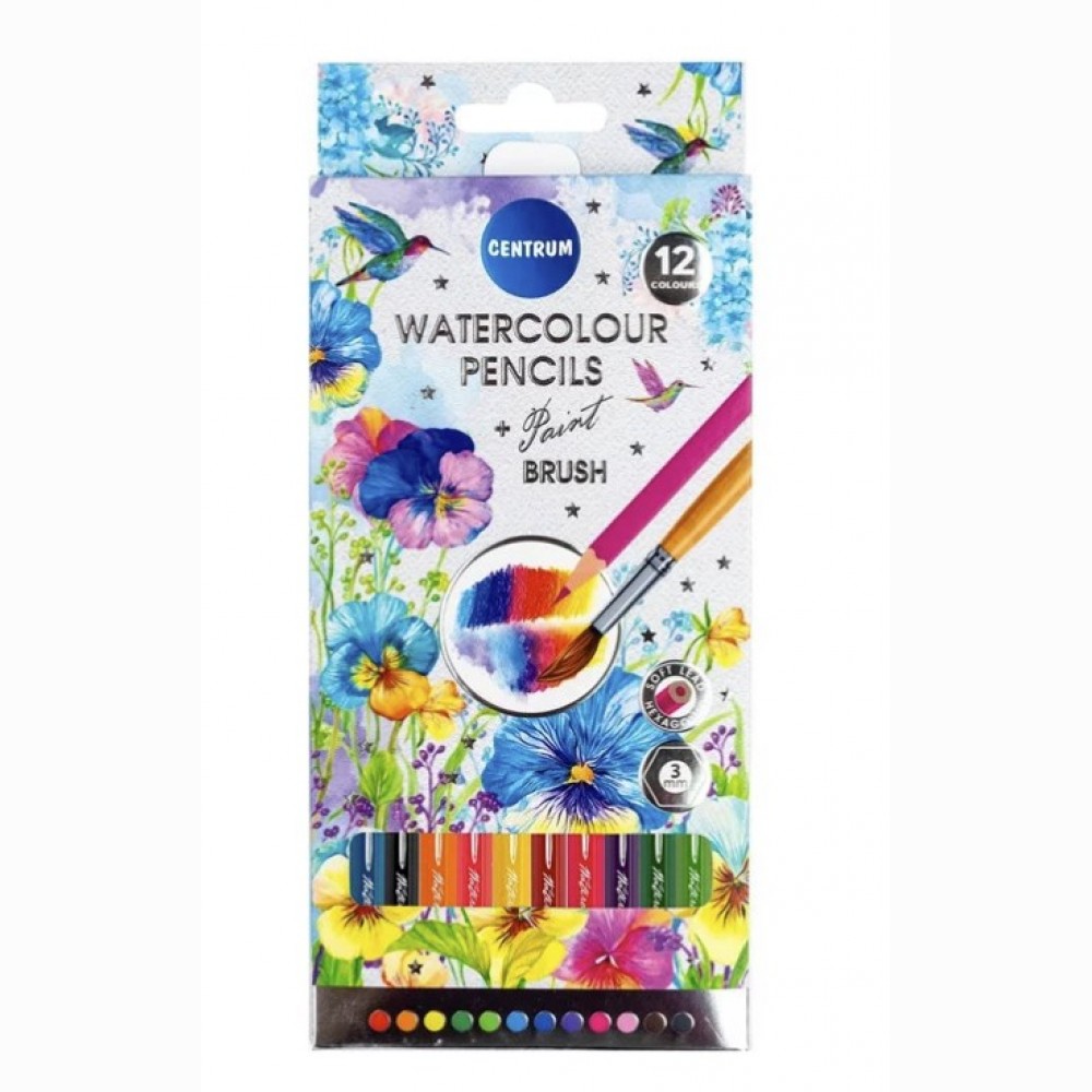 Akvarelinių pieštukų rinkinys ir teptukas ART WATERCOLOUR