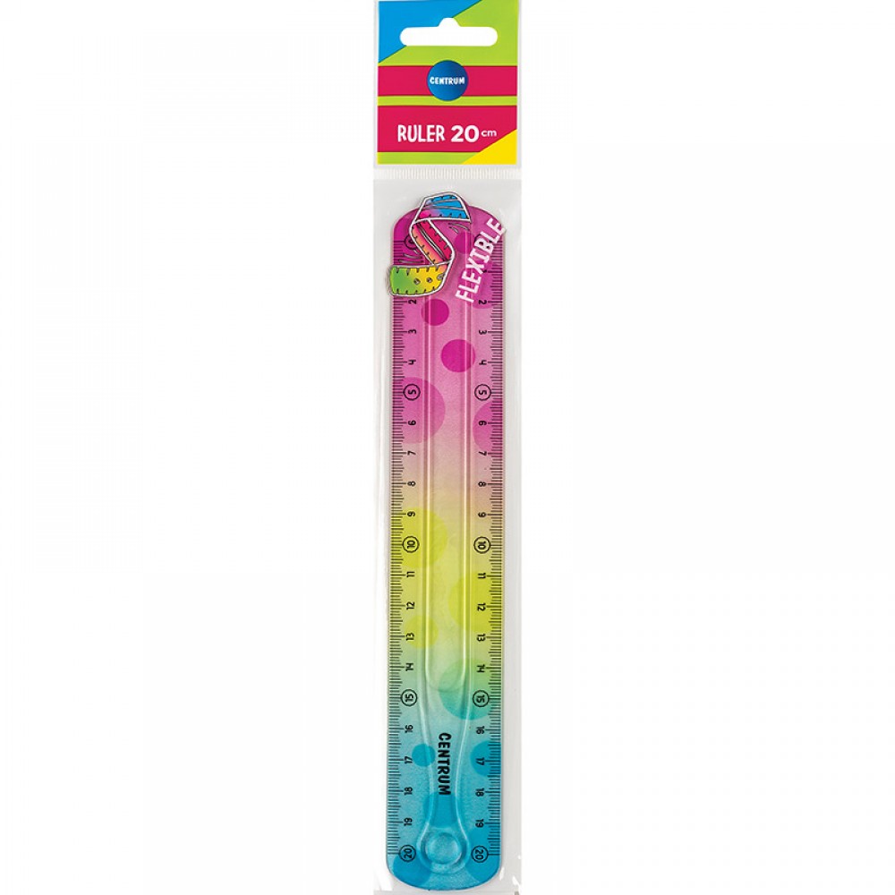 Plastikinė liniuotė 20cm SOFT ABS lanksti