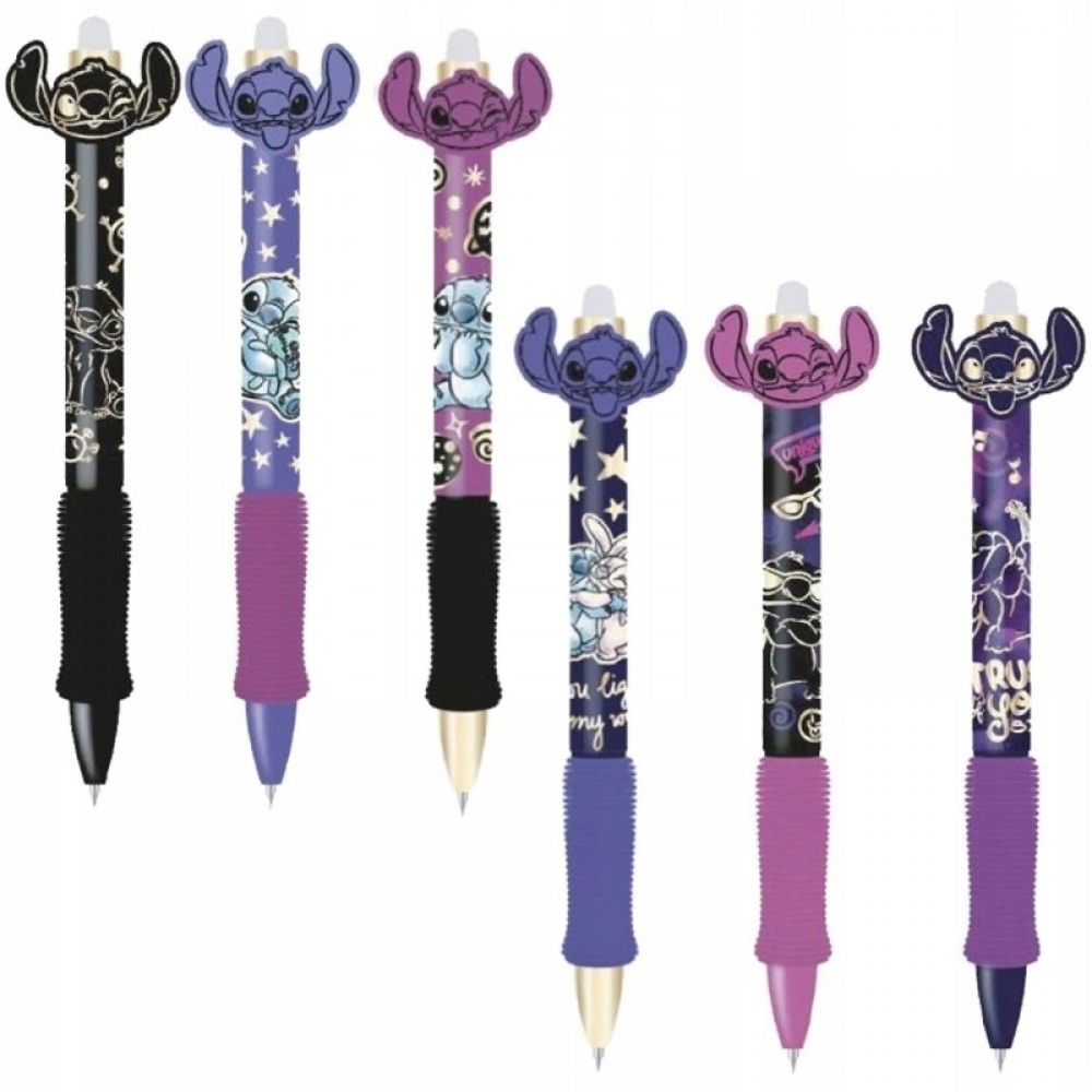 Ištrinamas automatinis rašiklis Disney Stitch Gold, 0,5mm