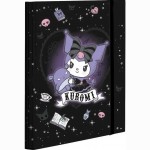 Kartoninis dėklas su guma Kuromi, nugarėlė 3cm, A4
